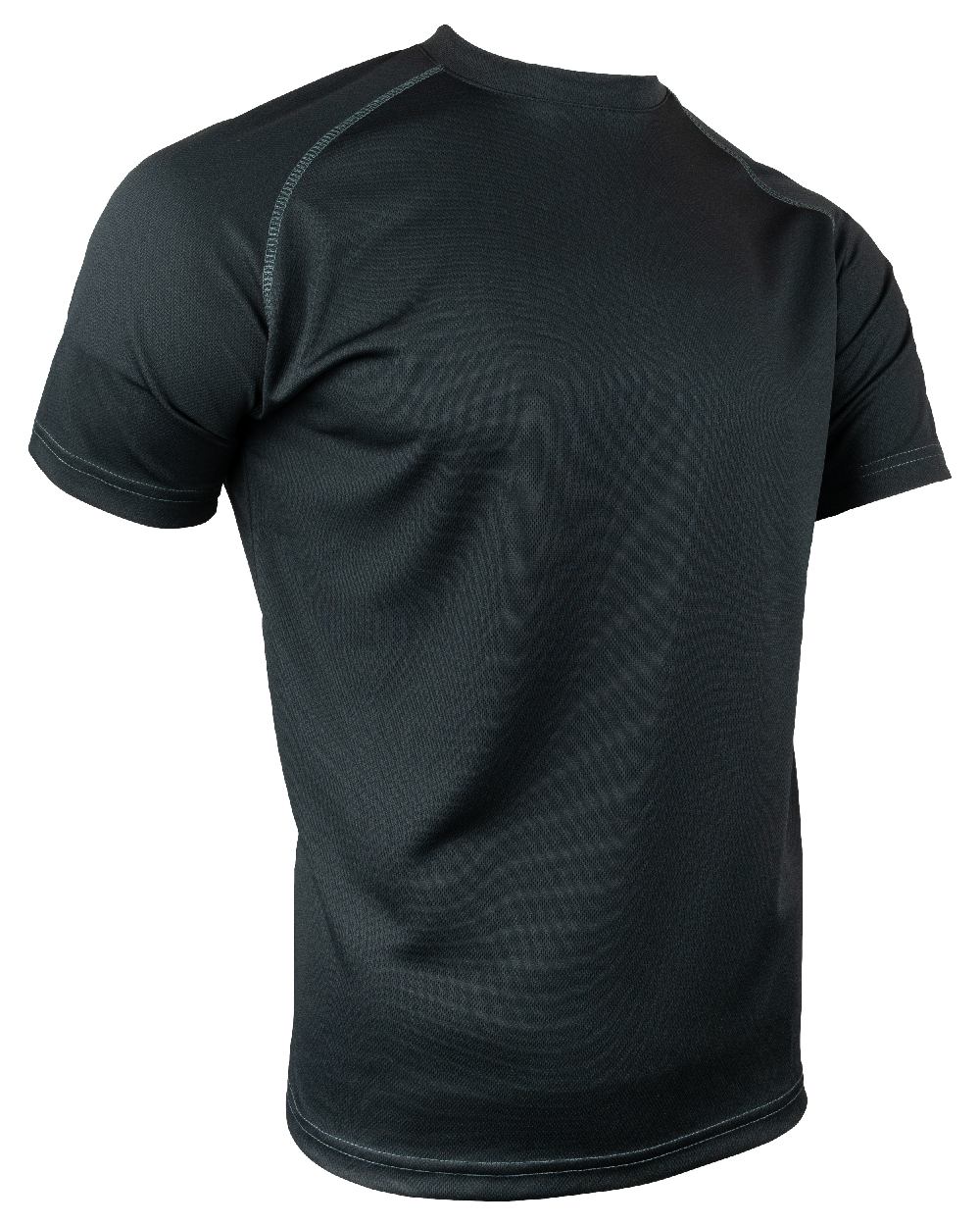 Black Coloured Viper Mesh-Tech T-Shirt on white background #colour_black