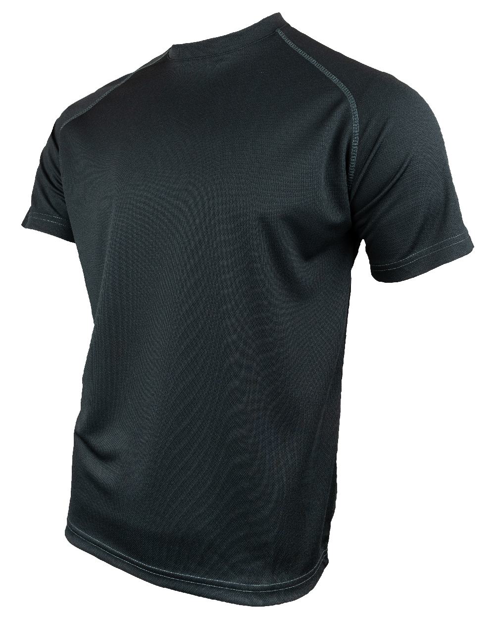 Black Coloured Viper Mesh-Tech T-Shirt on white background #colour_black