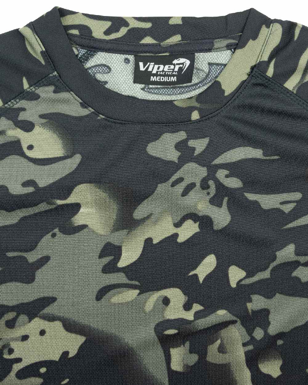 VCAM Black Coloured Viper Mesh-Tech T-Shirt on white background #colour_vcam-black