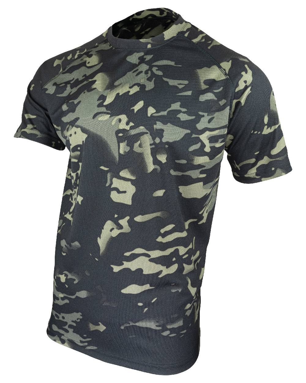 VCAM Black Coloured Viper Mesh-Tech T-Shirt on white background #colour_vcam-black
