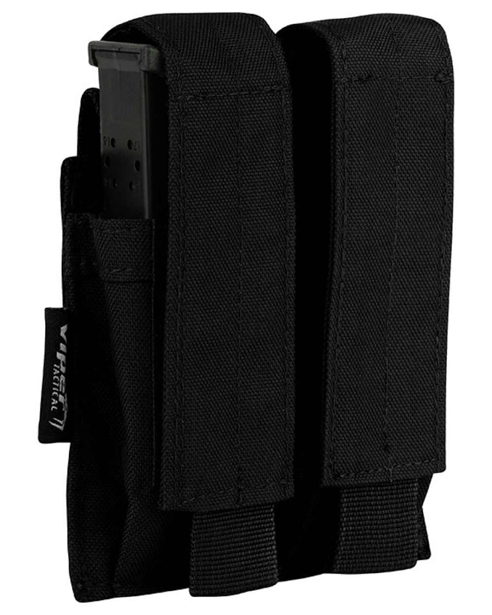 Black Coloured Viper Modular Double Pistol Mag Pouch on white background #colour_black