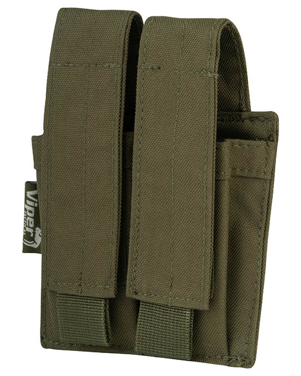 Green Coloured Viper Modular Double Pistol Mag Pouch on white background #colour_green