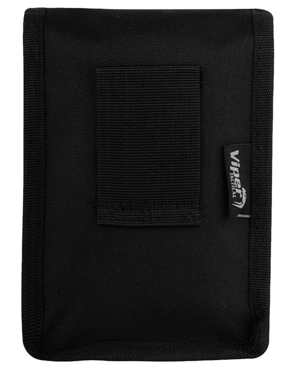Black Coloured Viper Notebook Pouch on white background #colour_black