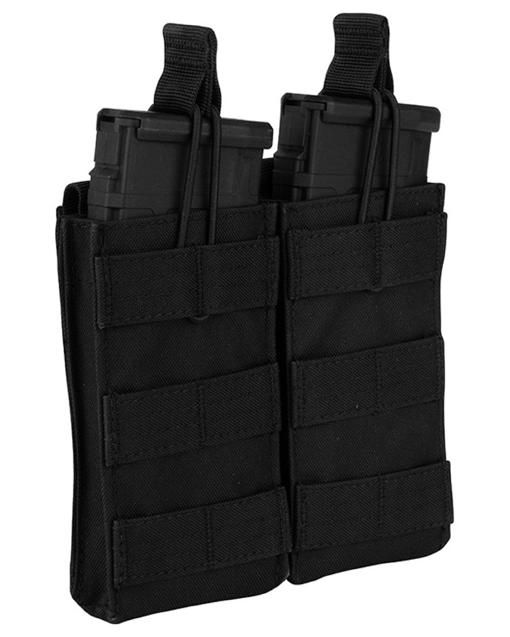 Black Coloured Viper Quick Release Double Mag Pouch on white background #colour_black