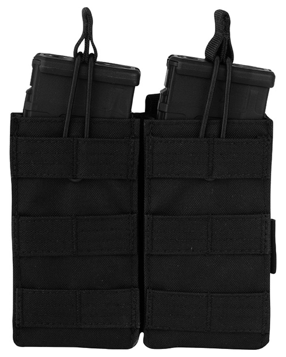 Black Coloured Viper Quick Release Double Mag Pouch on white background #colour_black