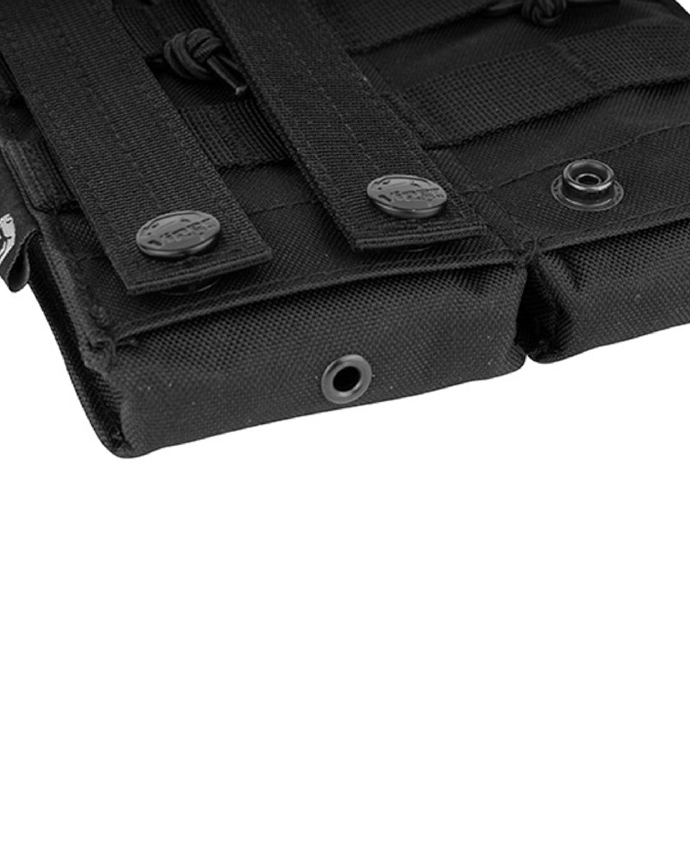 Black Coloured Viper Quick Release Double Mag Pouch on white background #colour_black