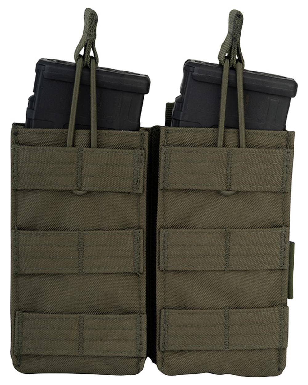 Green Coloured Viper Quick Release Double Mag Pouch on white background #colour_green