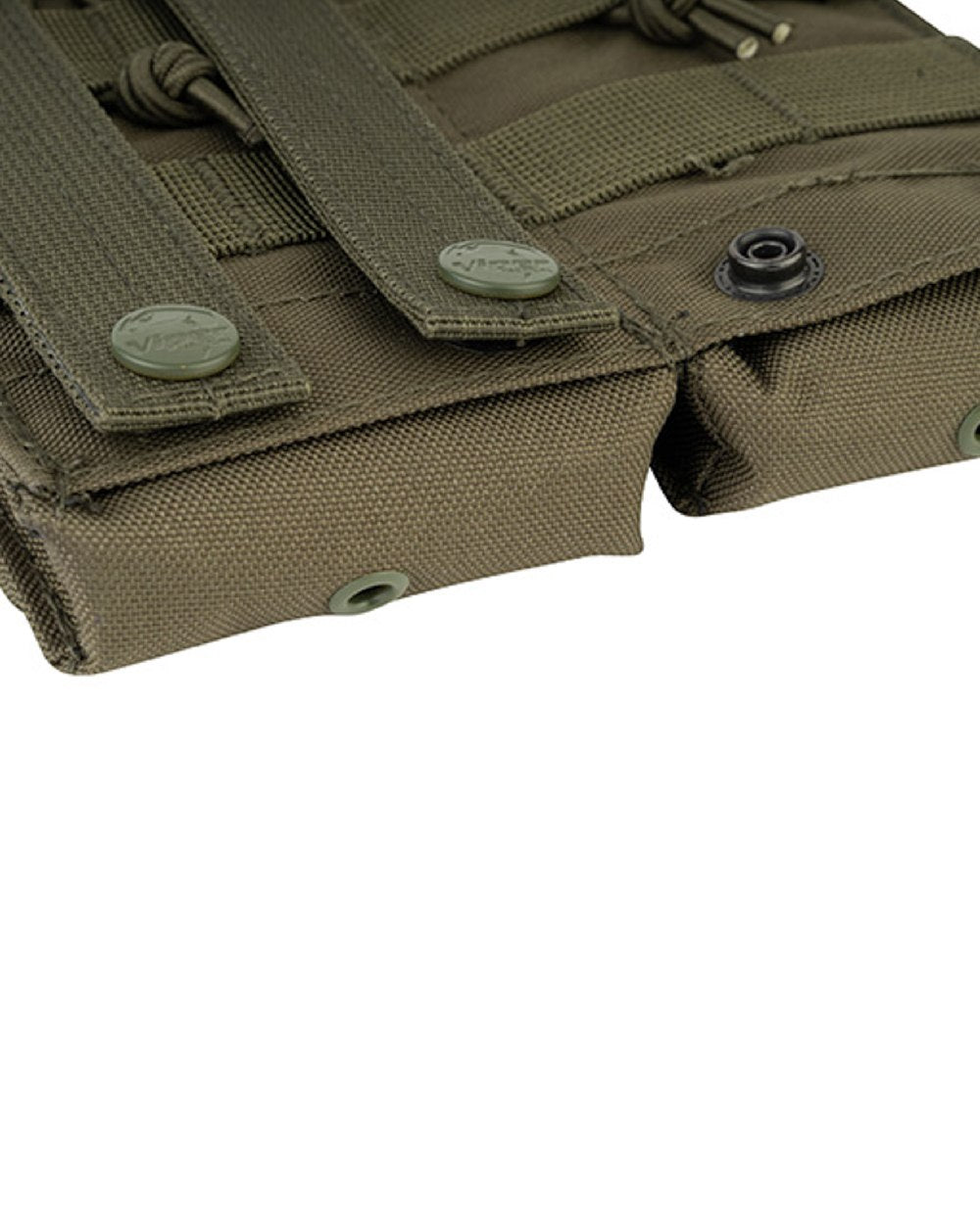 Green Coloured Viper Quick Release Double Mag Pouch on white background #colour_green