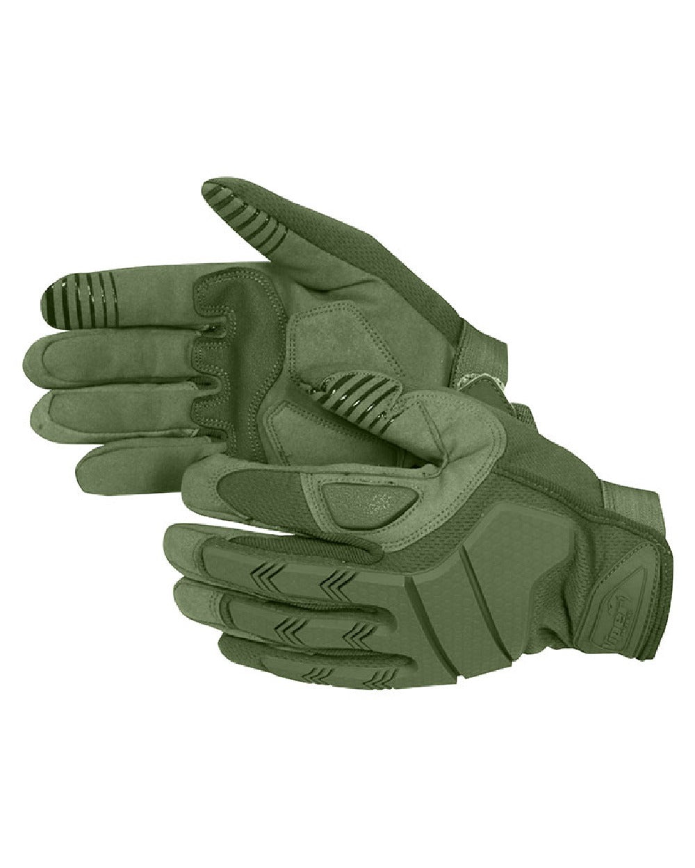 Green Coloured Viper Recon Gloves on white background #colour_green