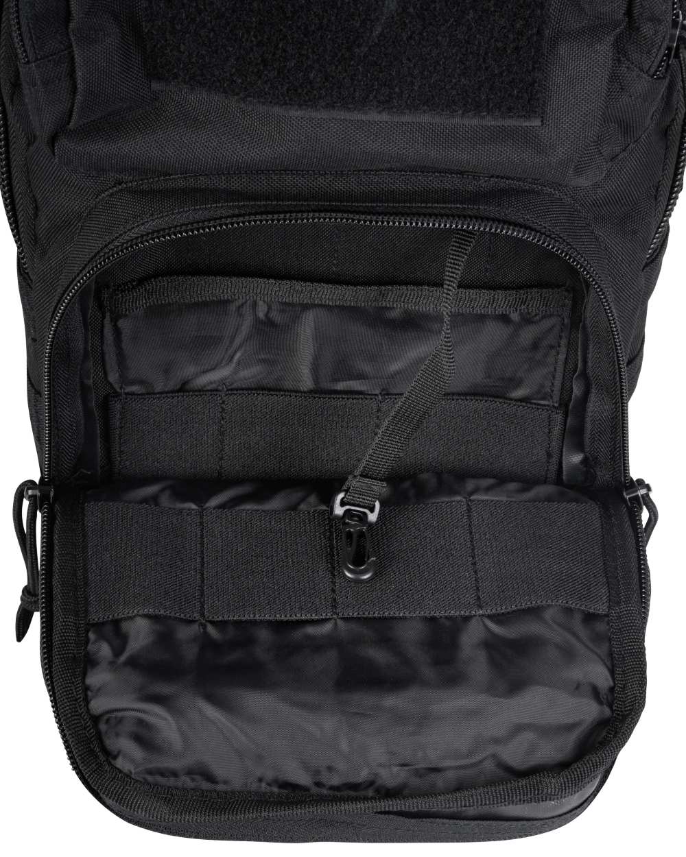 Black Coloured Viper Shoulder Pack on white background #colour_black