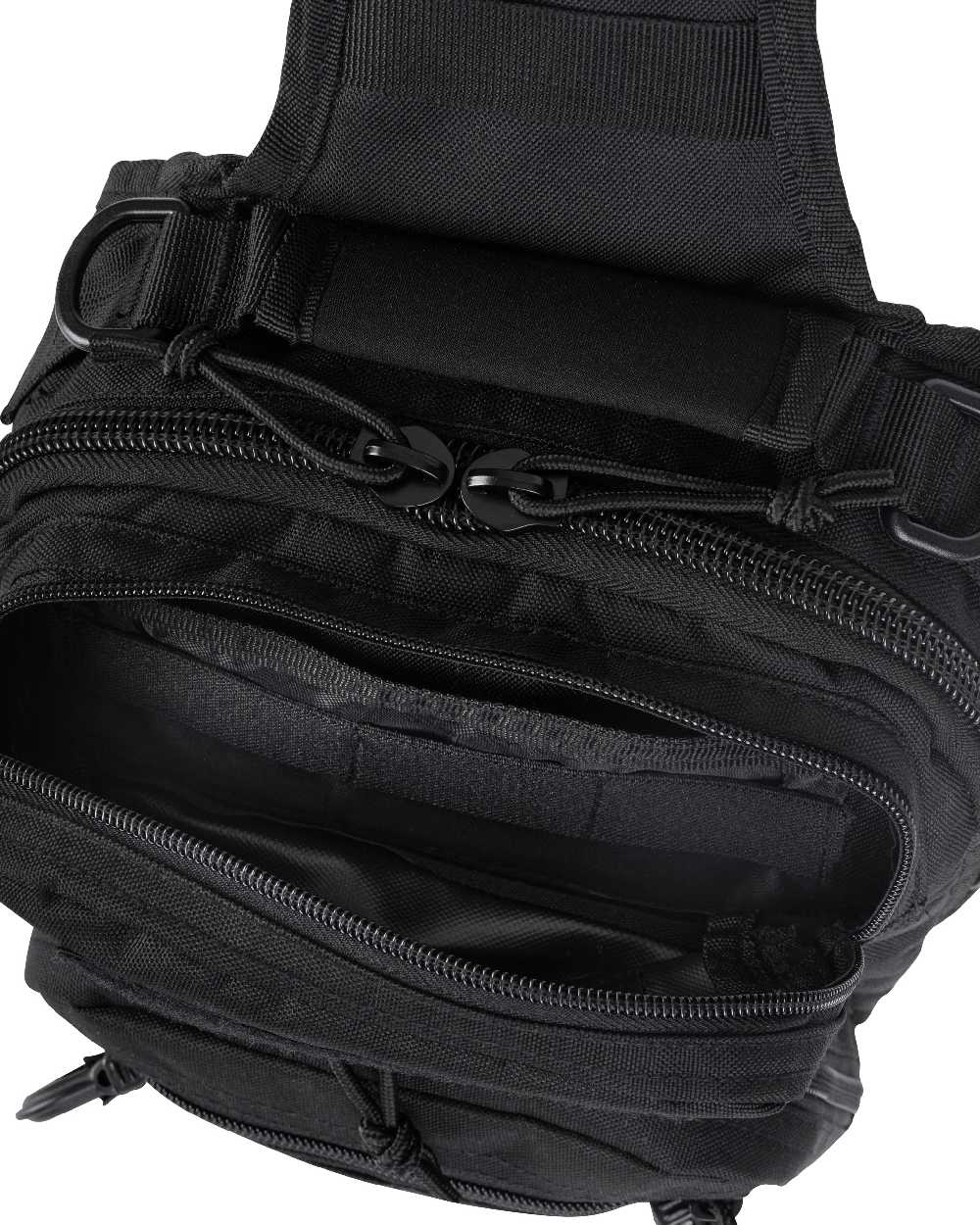 Black Coloured Viper Shoulder Pack on white background #colour_black