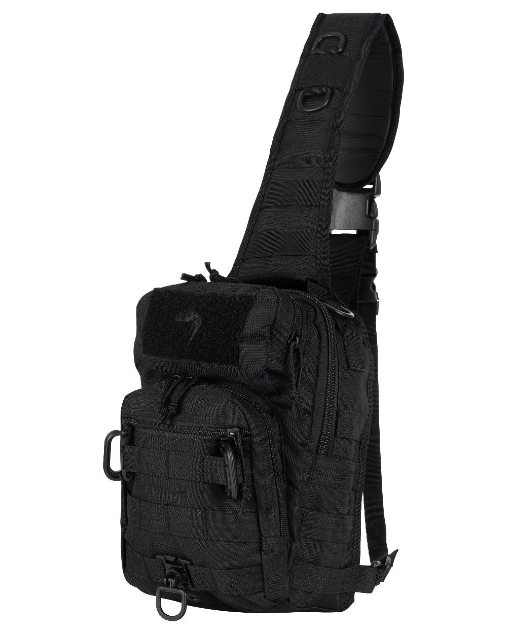 Black Coloured Viper Shoulder Pack on white background #colour_black