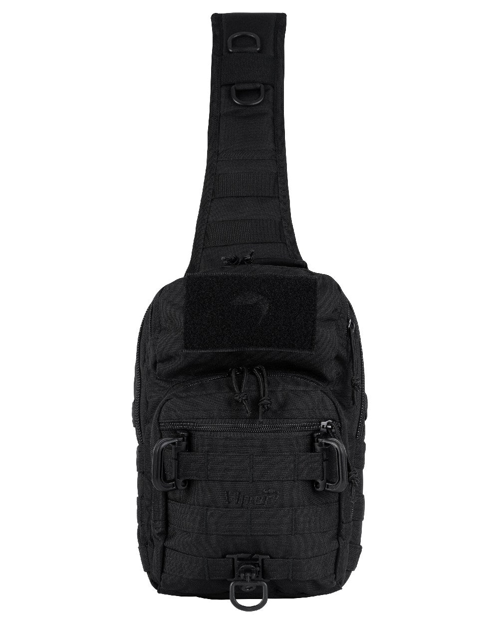 Black Coloured Viper Shoulder Pack on white background #colour_black
