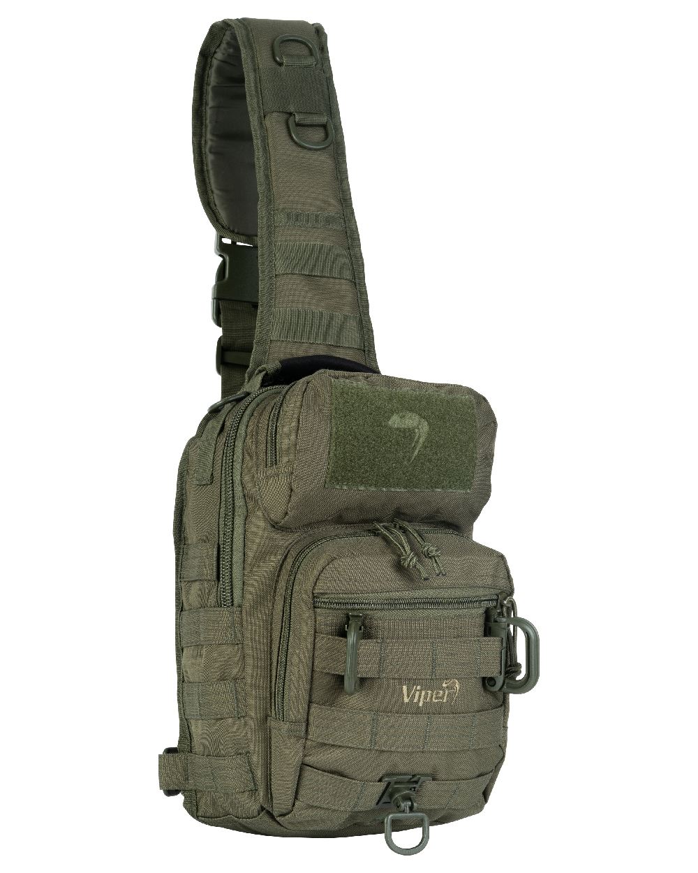 Green Coloured Viper Shoulder Pack on white background #colour_green