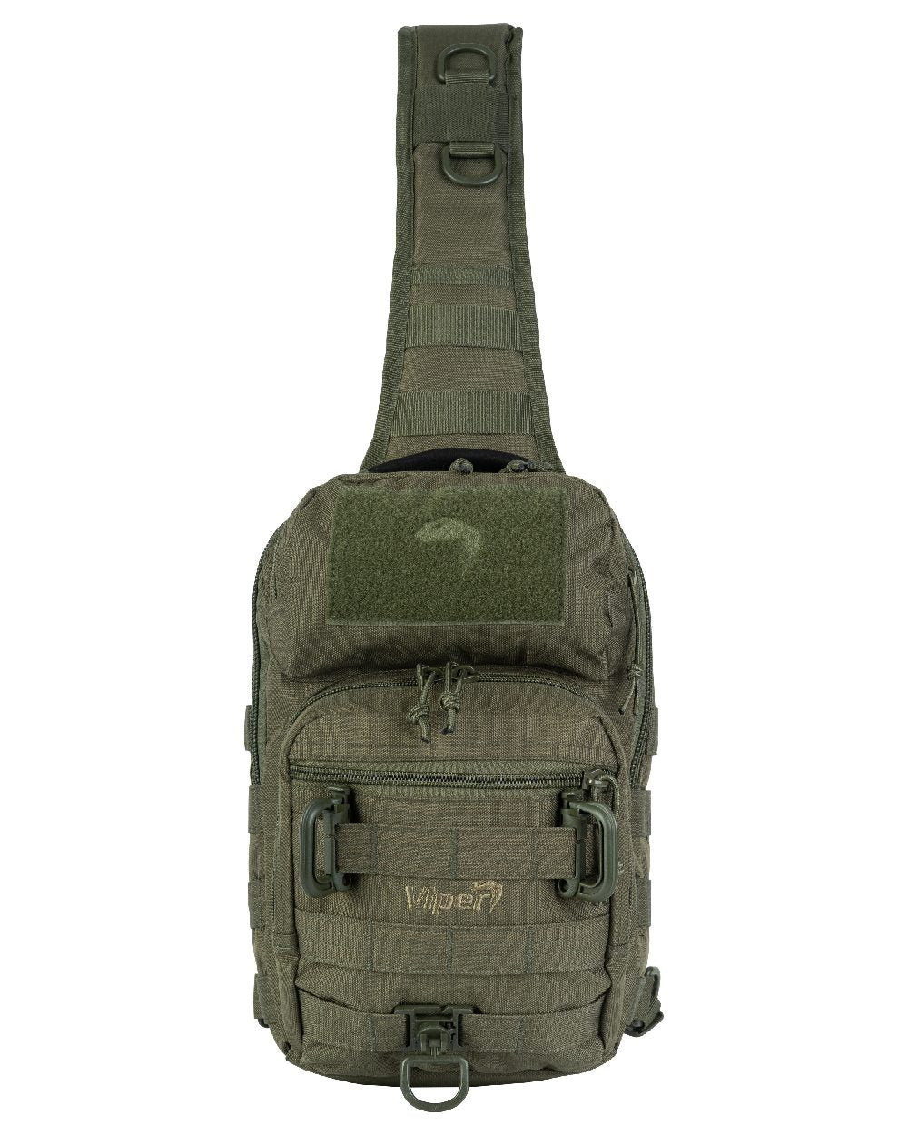 Green Coloured Viper Shoulder Pack on white background #colour_green