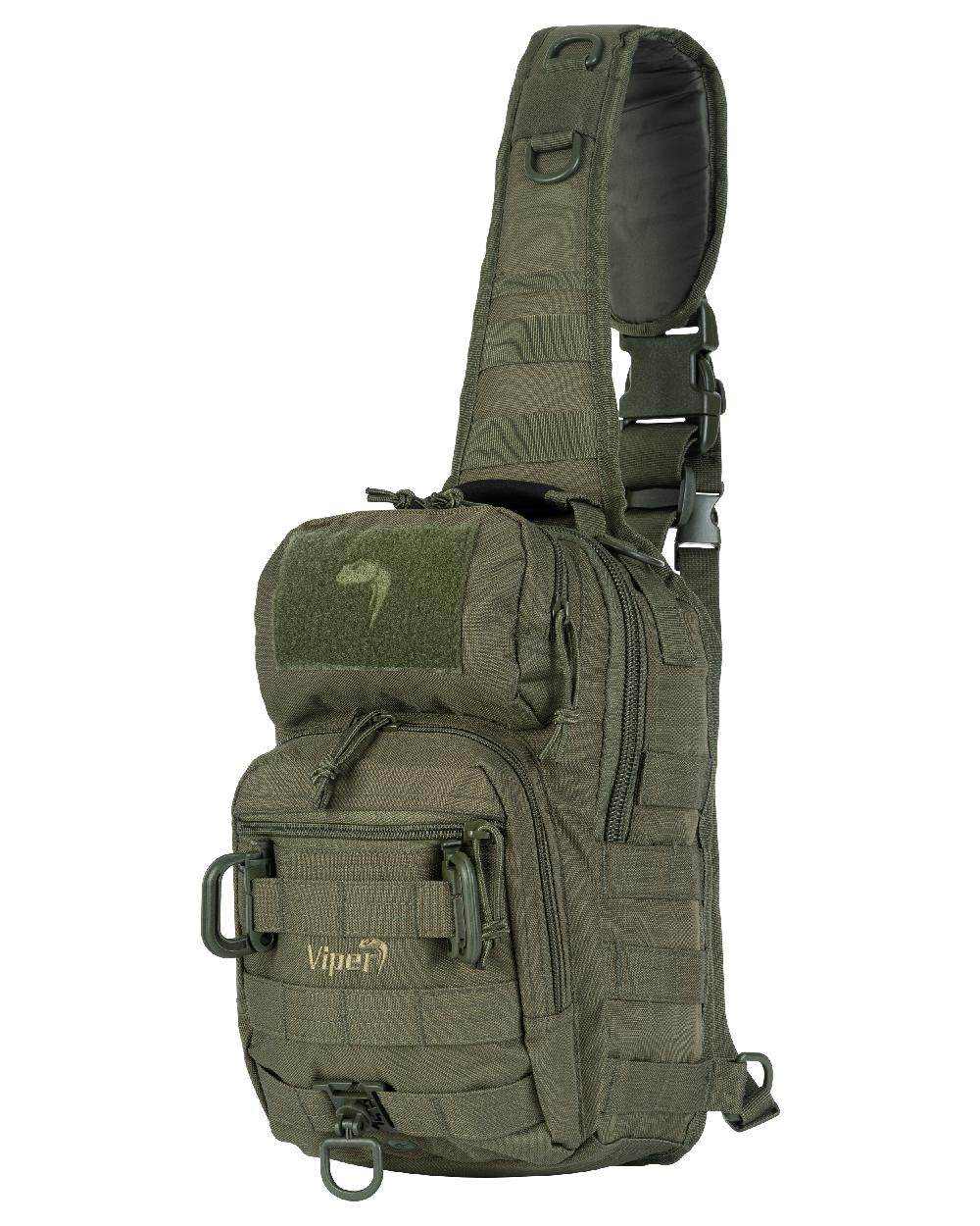 Green Coloured Viper Shoulder Pack on white background #colour_green