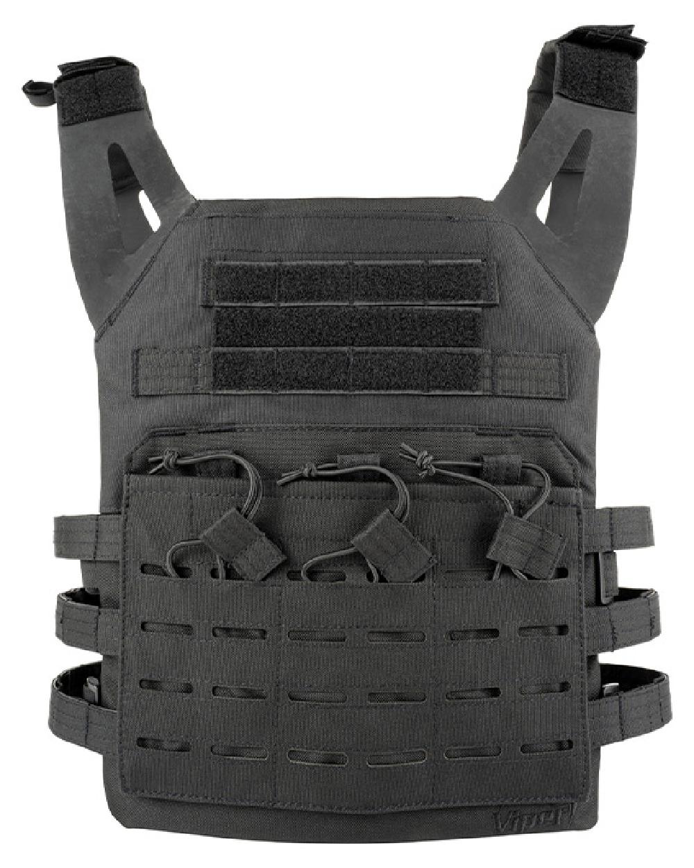 Black Coloured Viper Special Ops Plate Carrier on white background #colour_black
