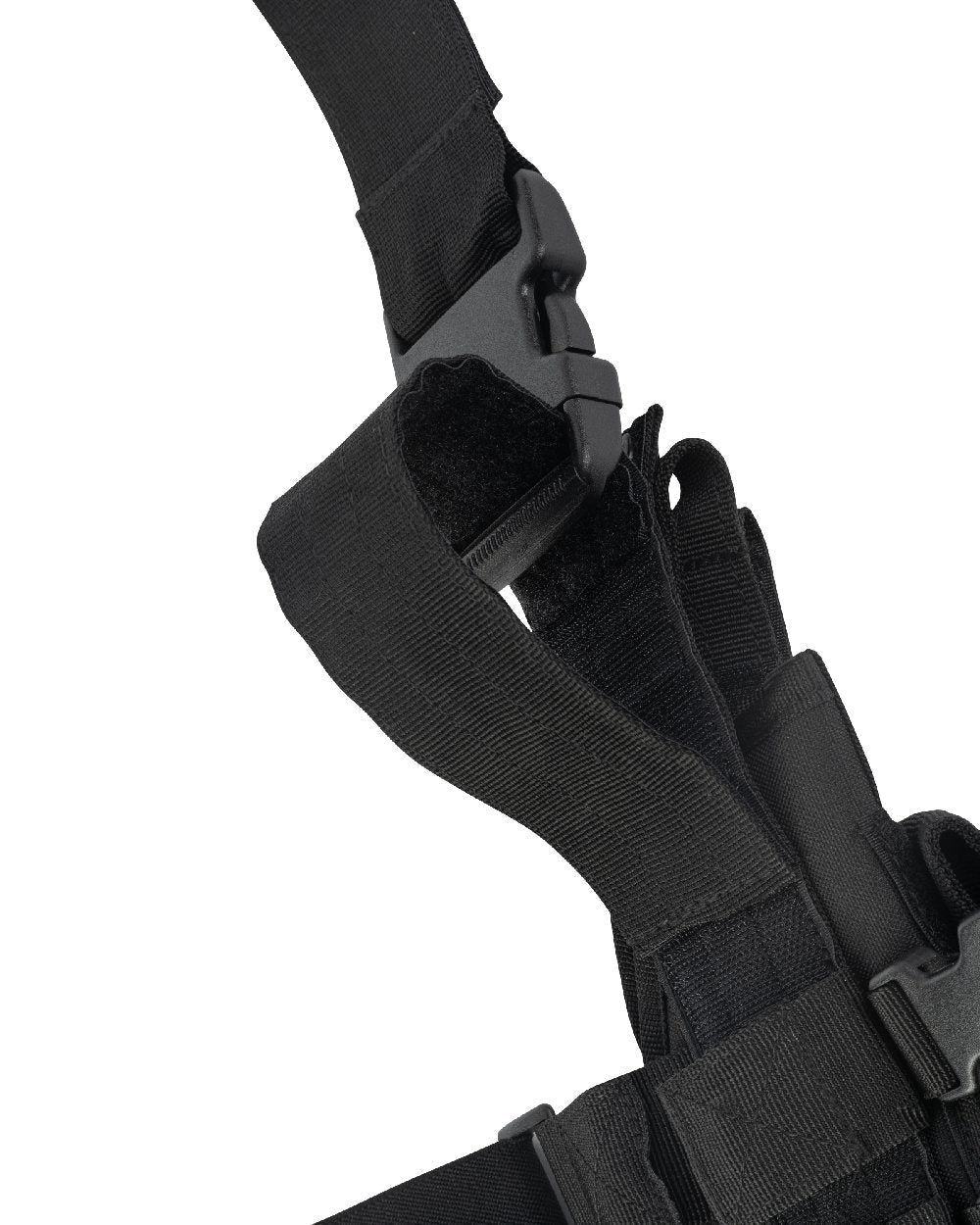 Black Coloured Viper Tactical Leg Holster Left Handed on white background #colour_black