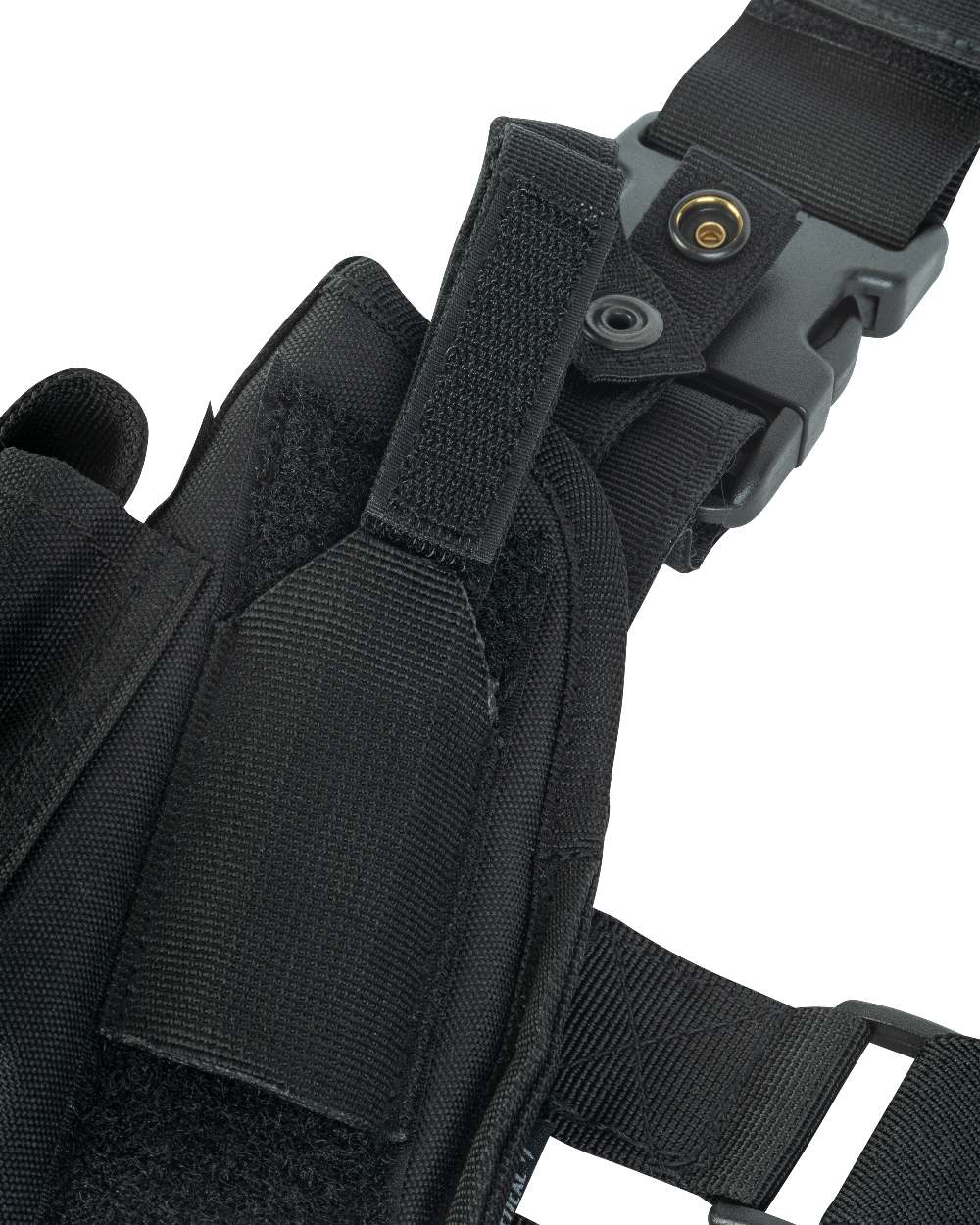Black Coloured Viper Tactical Leg Holster Left Handed on white background #colour_black