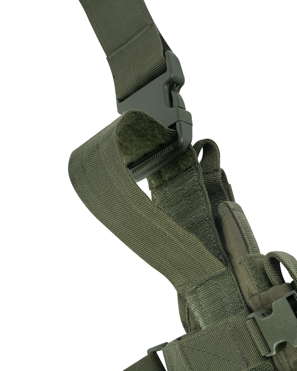 Green Coloured Viper Tactical Leg Holster Left Handed on white background #colour_green