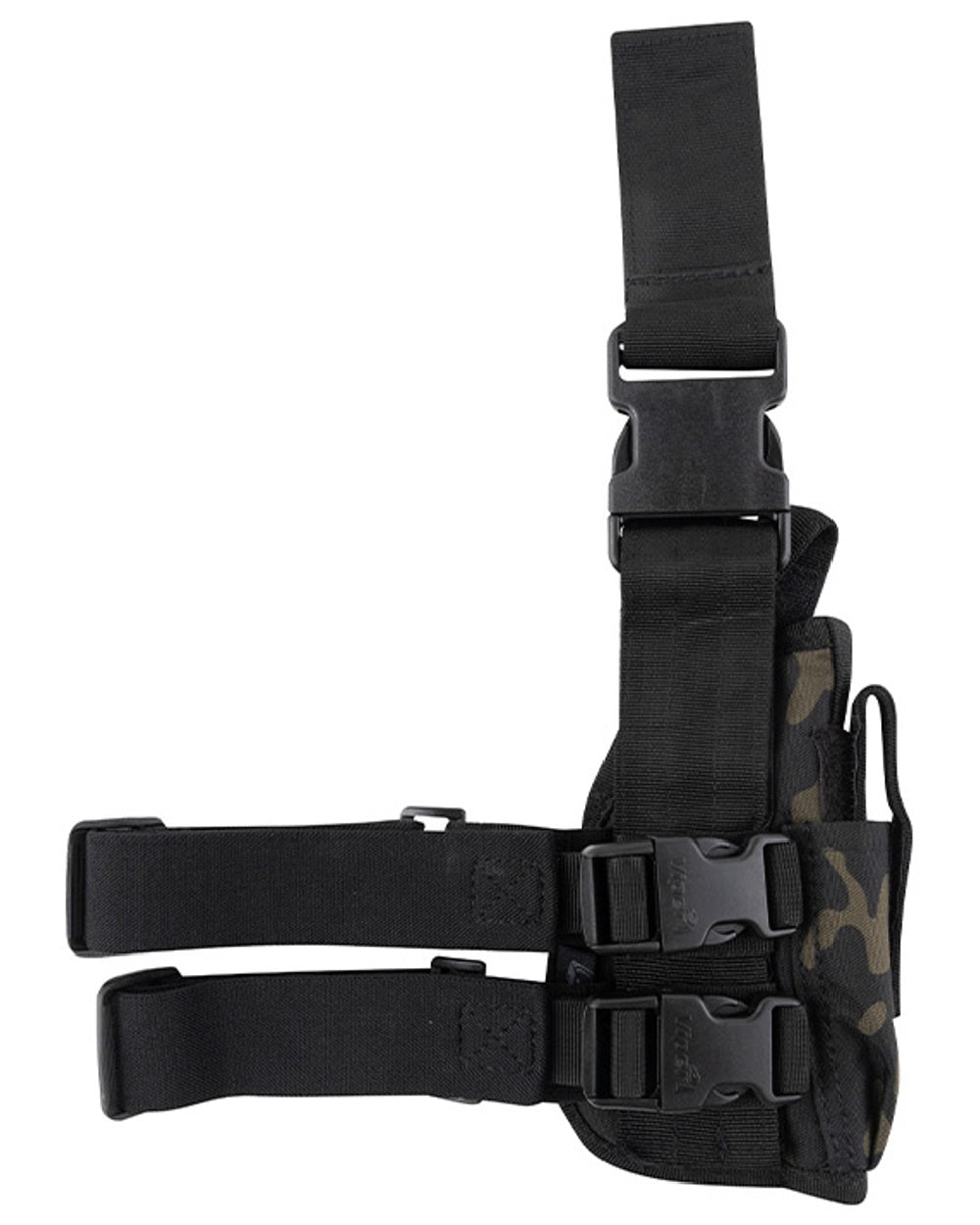 VCAM Black Coloured Viper Tactical Leg Holster Left Handed on white background #colour_vcam-black