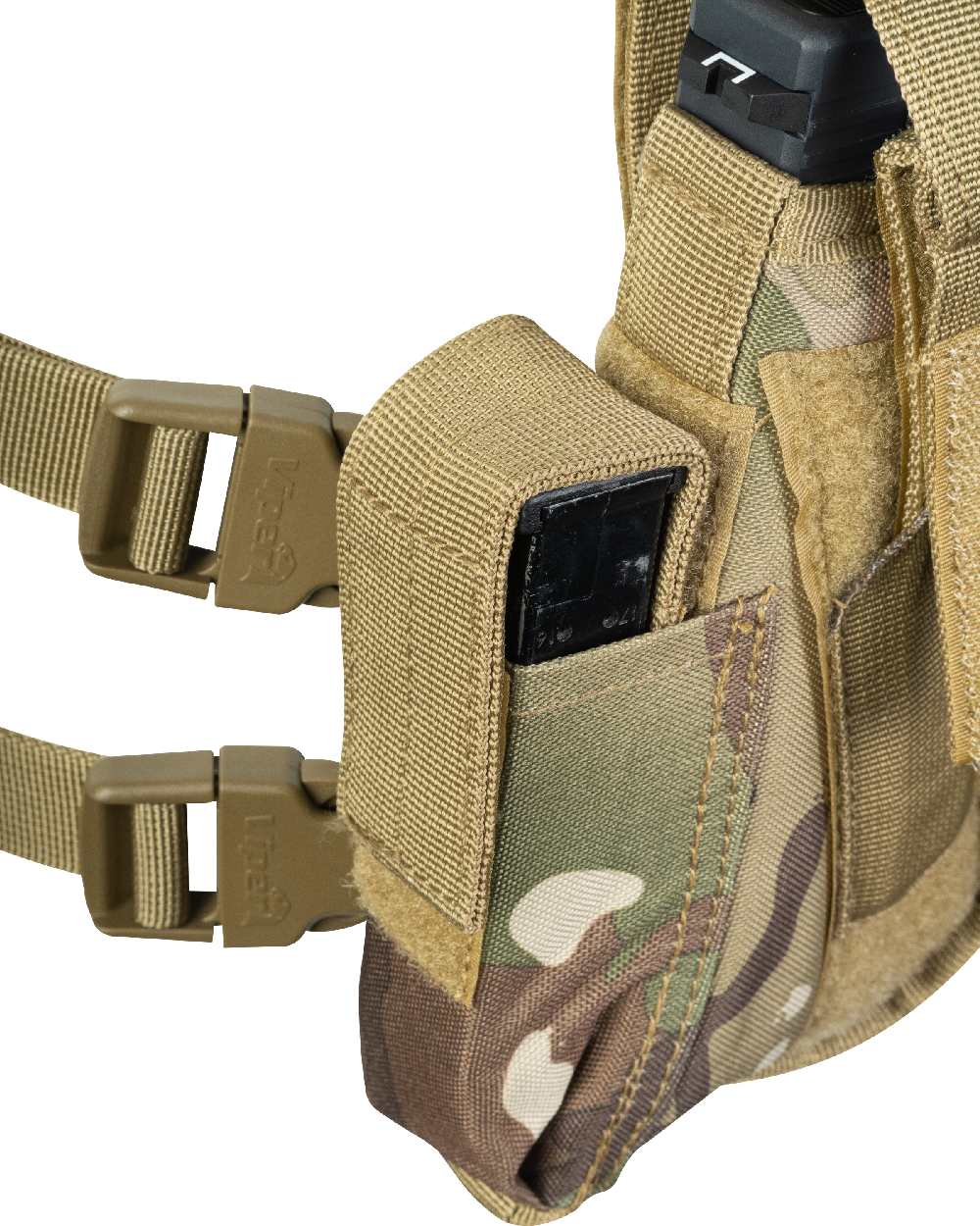 VCAM Coloured Viper Tactical Leg Holster Left Handed on white background #colour_vcam