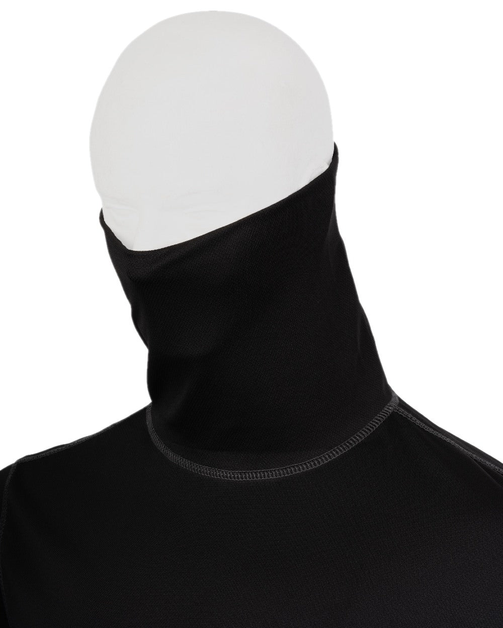 Black Coloured Viper Tactical Roll Neck Top on white background #colour_black