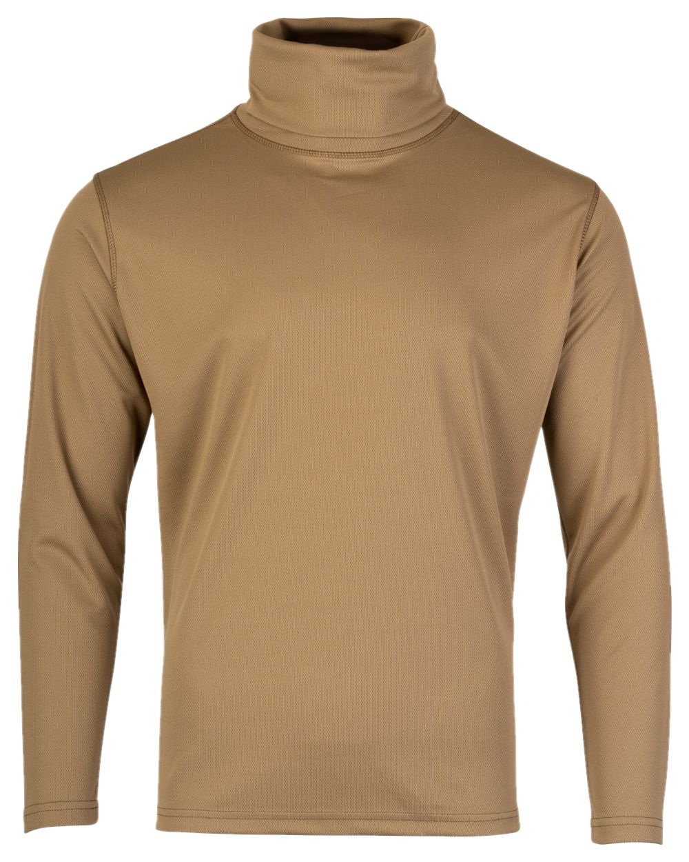 Coyote Coloured Viper Tactical Roll Neck Top on white background #colour_coyote
