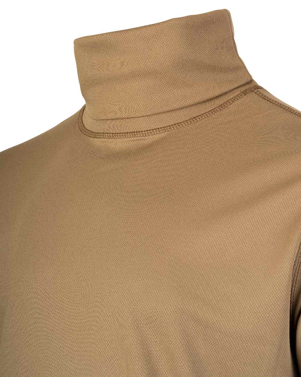 Coyote Coloured Viper Tactical Roll Neck Top on white background #colour_coyote