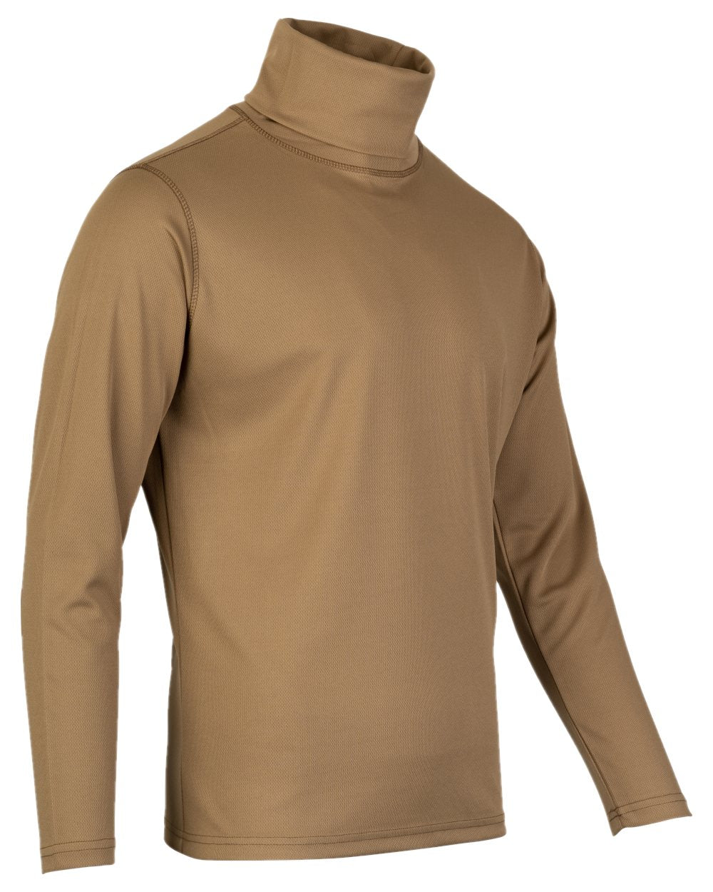 Coyote Coloured Viper Tactical Roll Neck Top on white background #colour_coyote