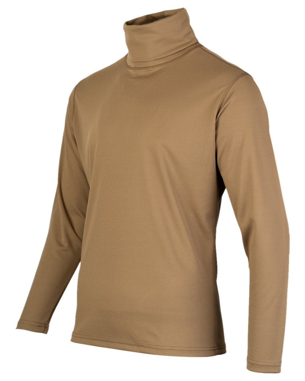 Coyote Coloured Viper Tactical Roll Neck Top on white background #colour_coyote