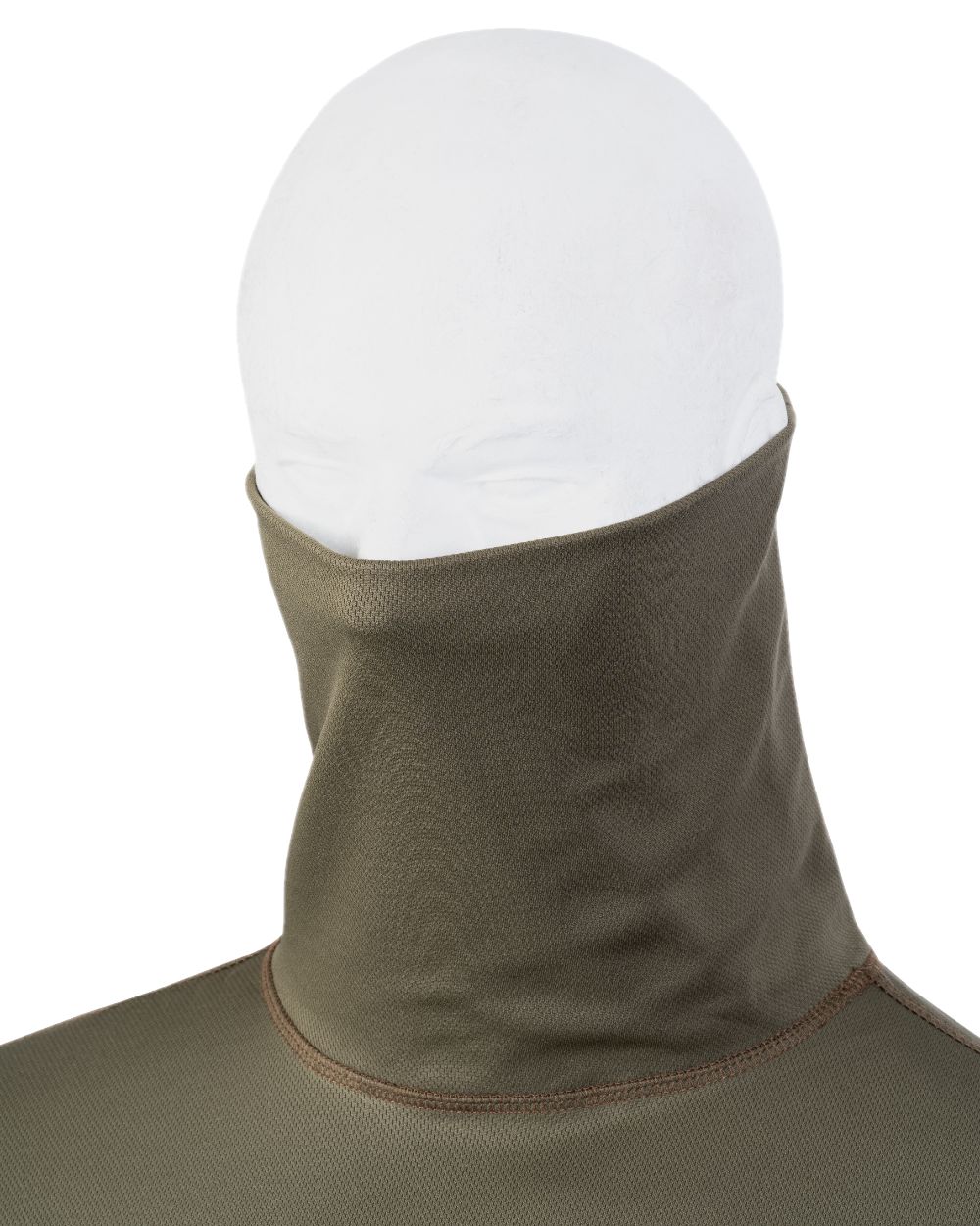 Green Coloured Viper Tactical Roll Neck Top on white background #colour_green