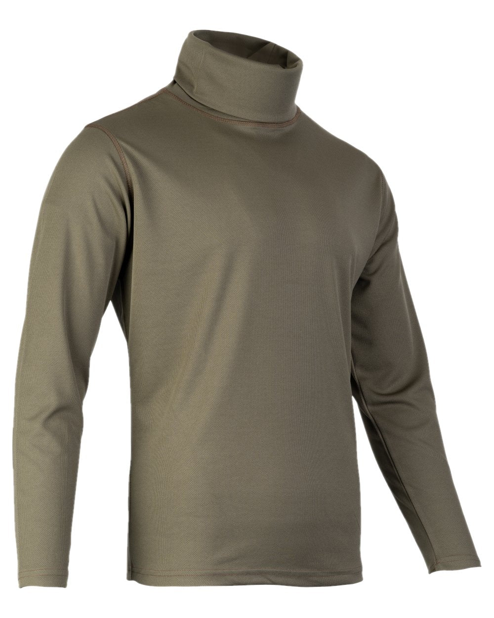 Green Coloured Viper Tactical Roll Neck Top on white background #colour_green