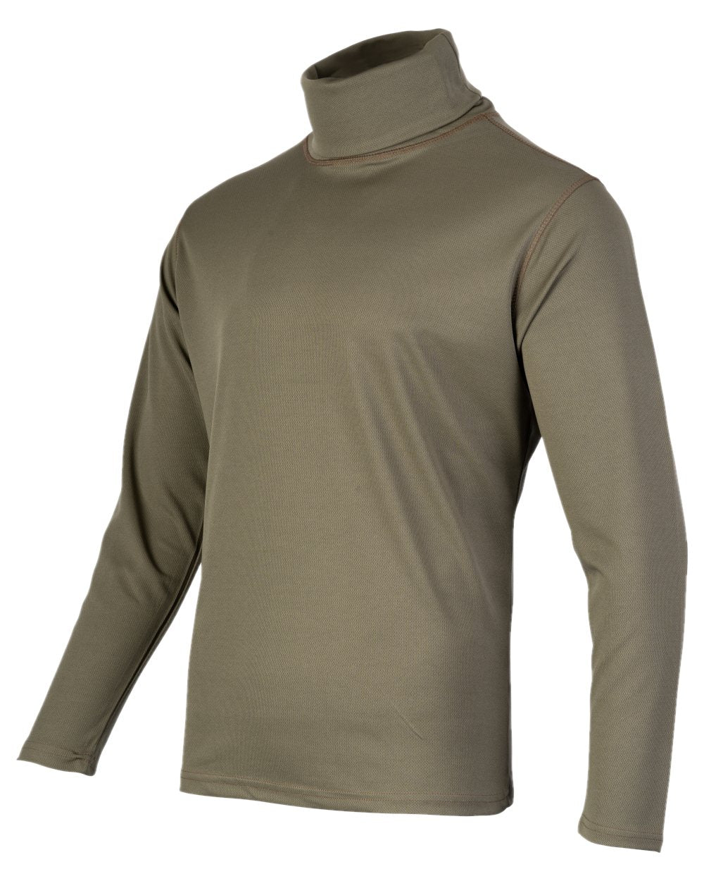 Green Coloured Viper Tactical Roll Neck Top on white background #colour_green