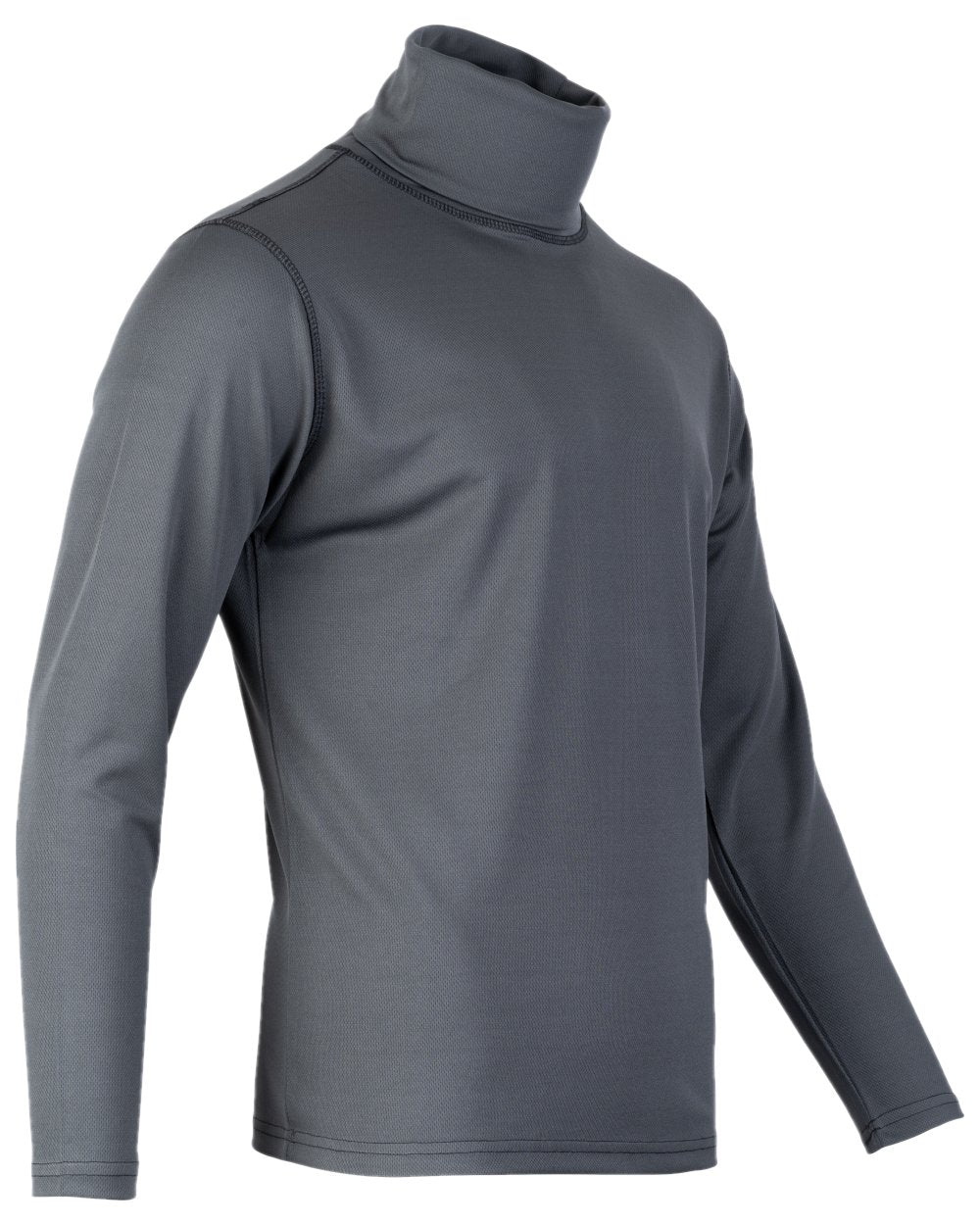 Titanium Coloured Viper Tactical Roll Neck Top on white background #colour_titanium
