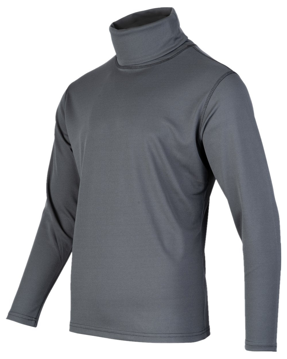 Titanium Coloured Viper Tactical Roll Neck Top on white background #colour_titanium