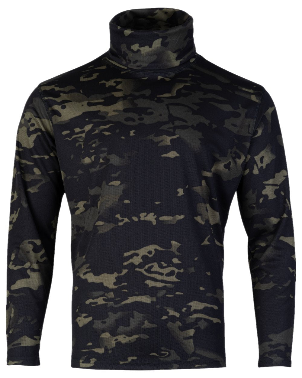 VCAM Black Coloured Viper Tactical Roll Neck Top on white background #colour_vcam-black