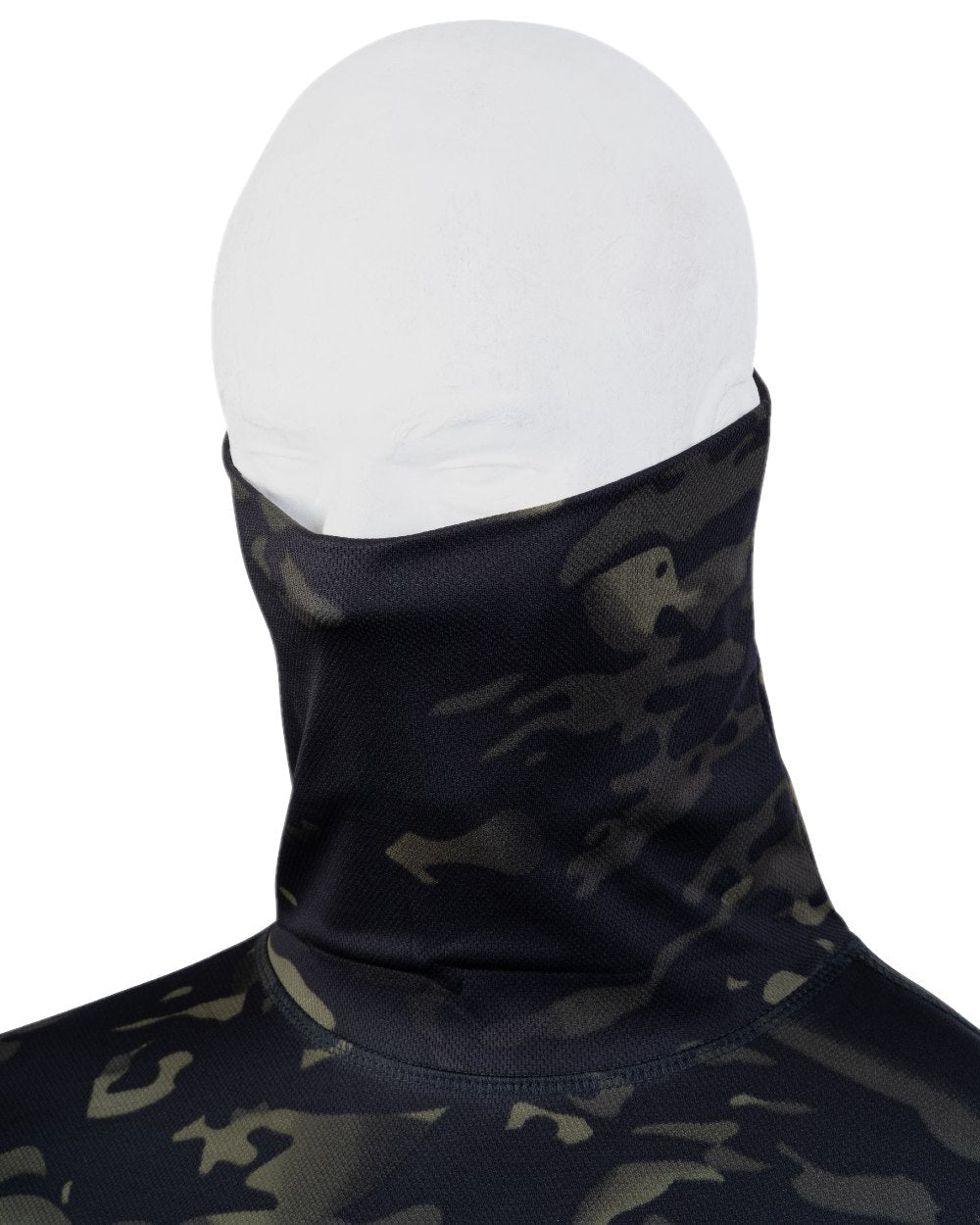 VCAM Black Coloured Viper Tactical Roll Neck Top on white background #colour_vcam-black