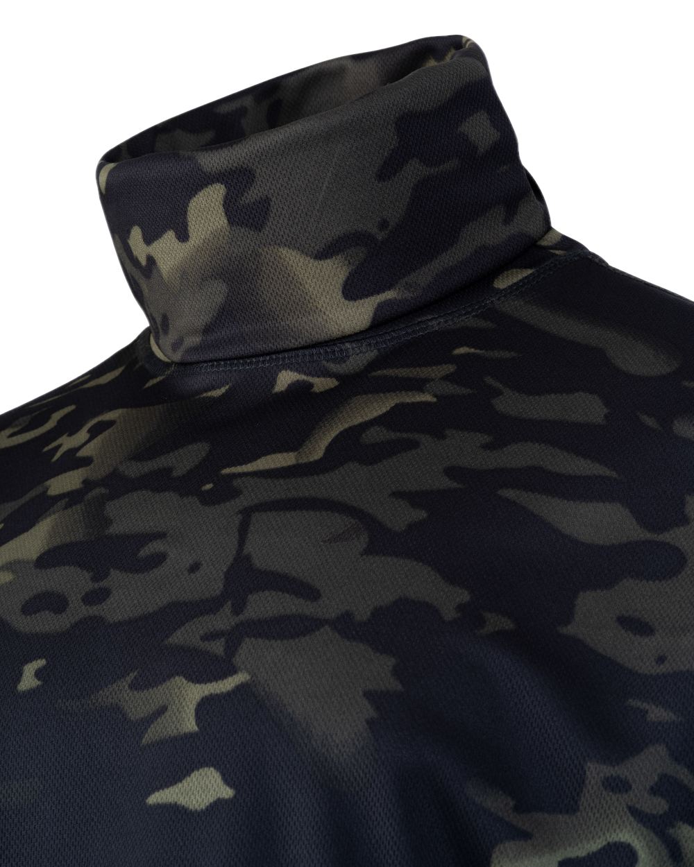 VCAM Black Coloured Viper Tactical Roll Neck Top on white background #colour_vcam-black