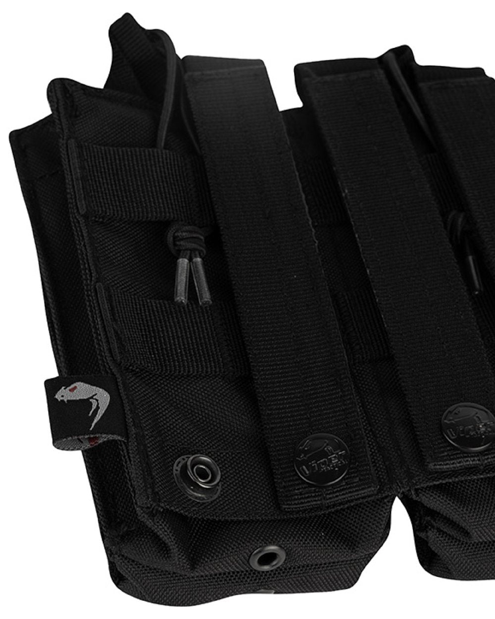 Black Coloured Viper Treble Duo Mag Pouch on white background #colour_black