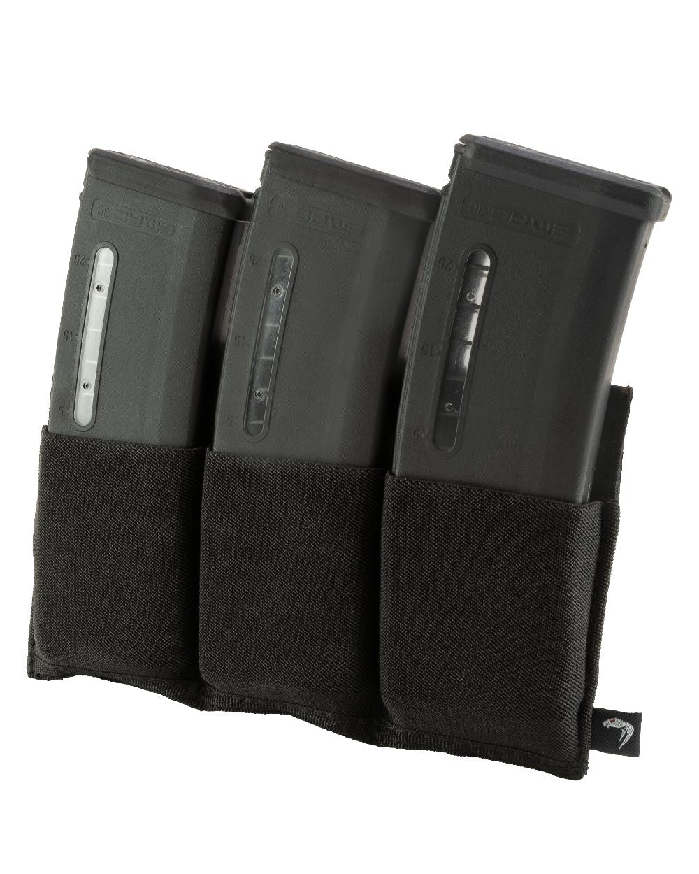 Black Coloured Viper Triple Rifle Mag Plate on white background #colour_black