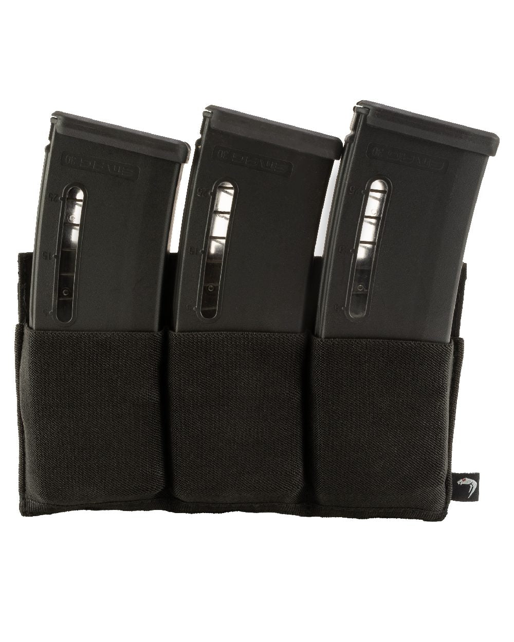 Black Coloured Viper Triple Rifle Mag Plate on white background #colour_black