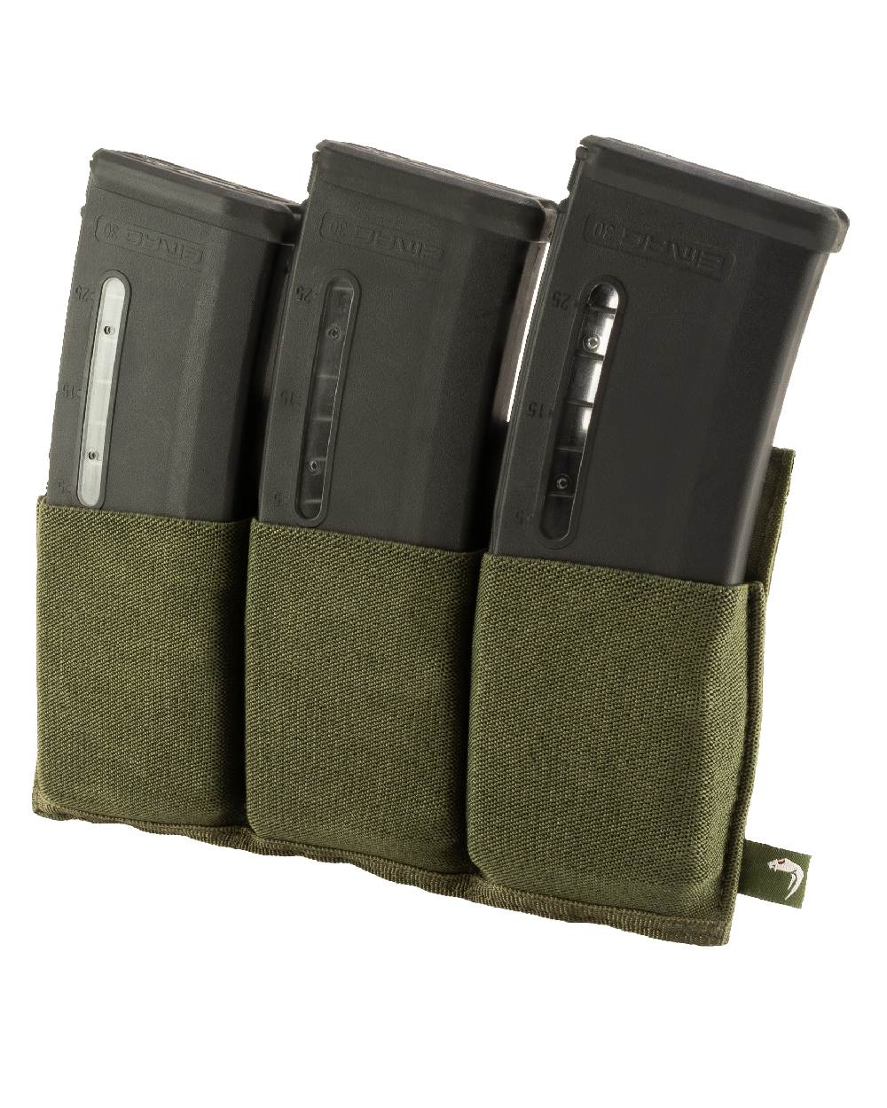 Green Coloured Viper Triple Rifle Mag Plate on white background #colour_green