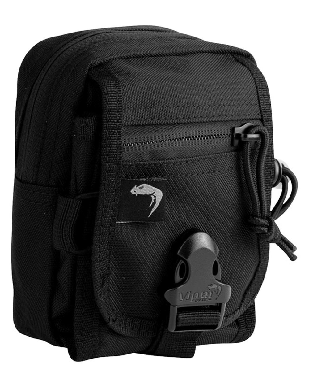 Black Coloured Viper V-Pouch on white background #colour_black