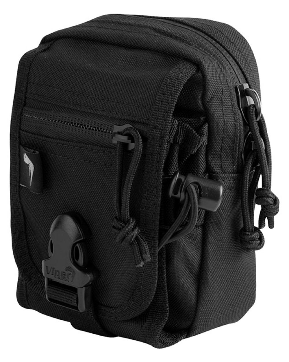 Black Coloured Viper V-Pouch on white background #colour_black
