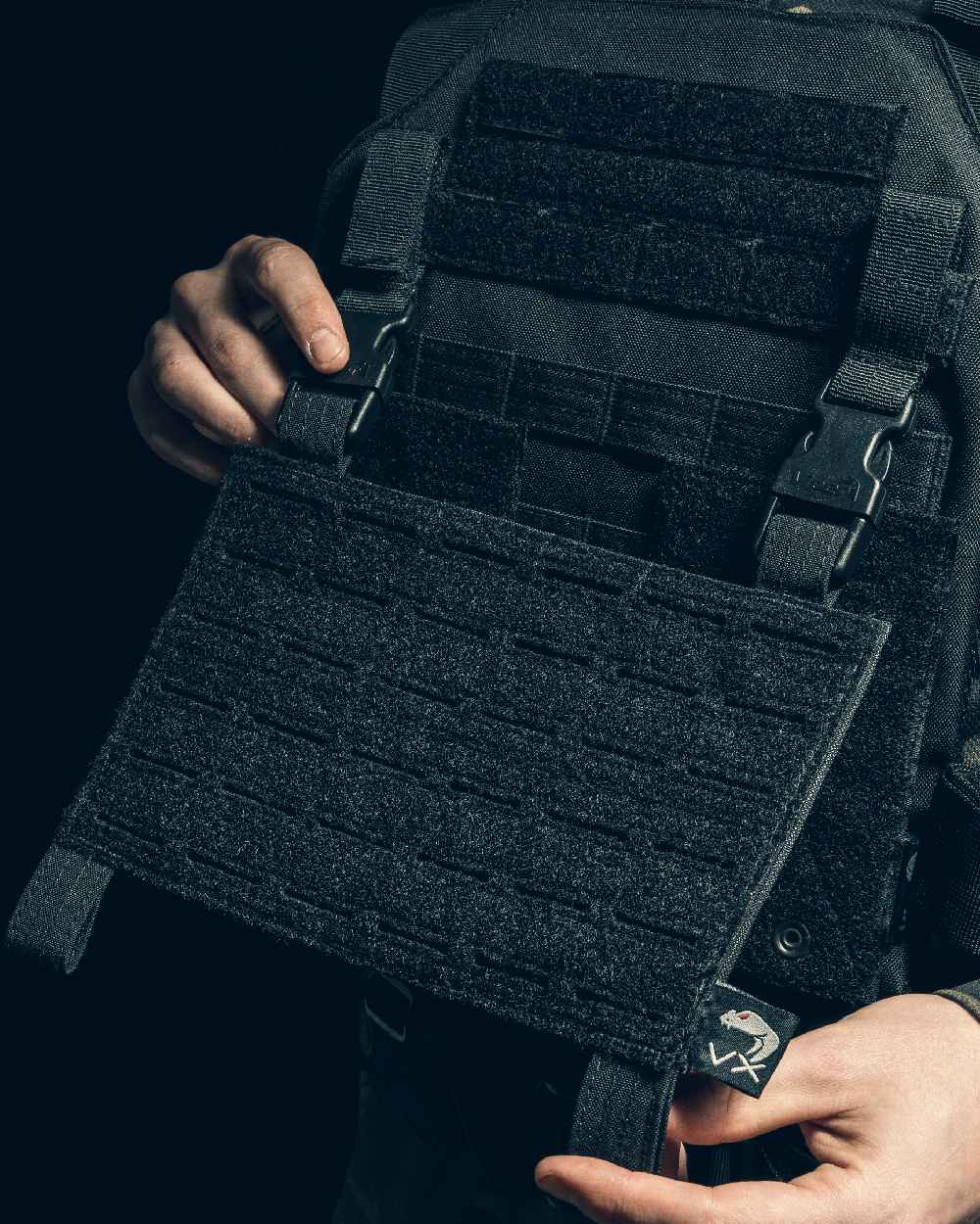 Black Coloured Viper VX Buckle Up Panel on blurry background #colour_black