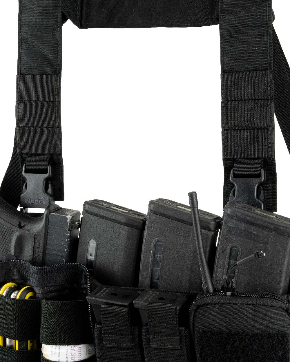 Black Coloured Viper VX Buckle Up Ready Rig on white background #colour_black