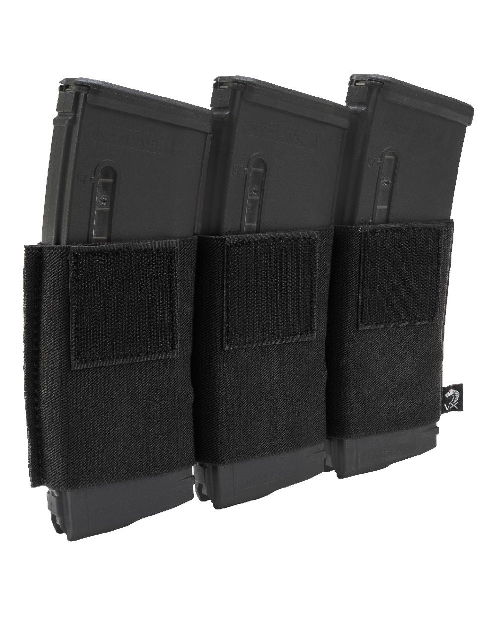 Black Coloured Viper VX Triple Rifle Mag Sleeve on white background #colour_black