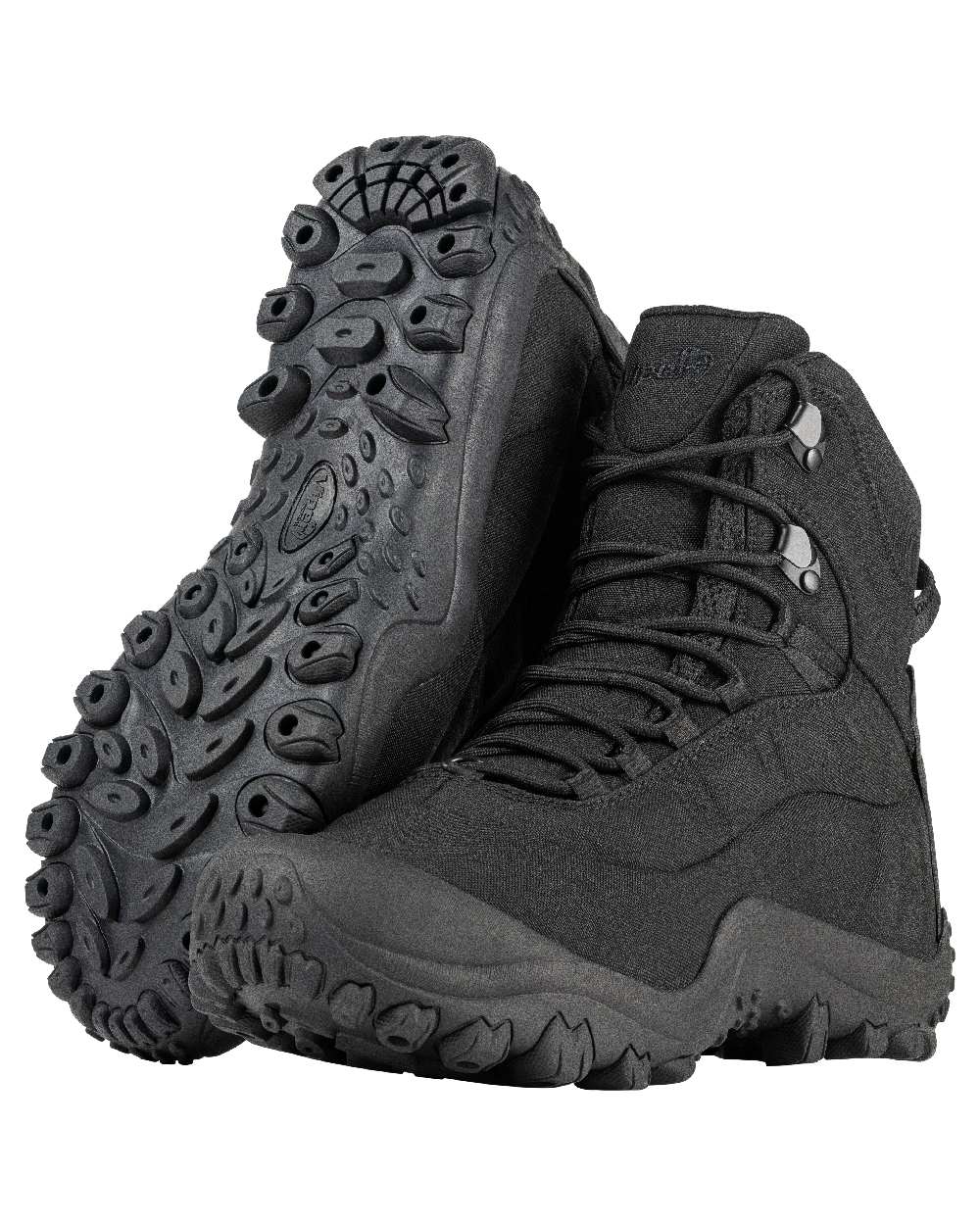 Black Coloured Viper Venom Boots on white background #colour_black