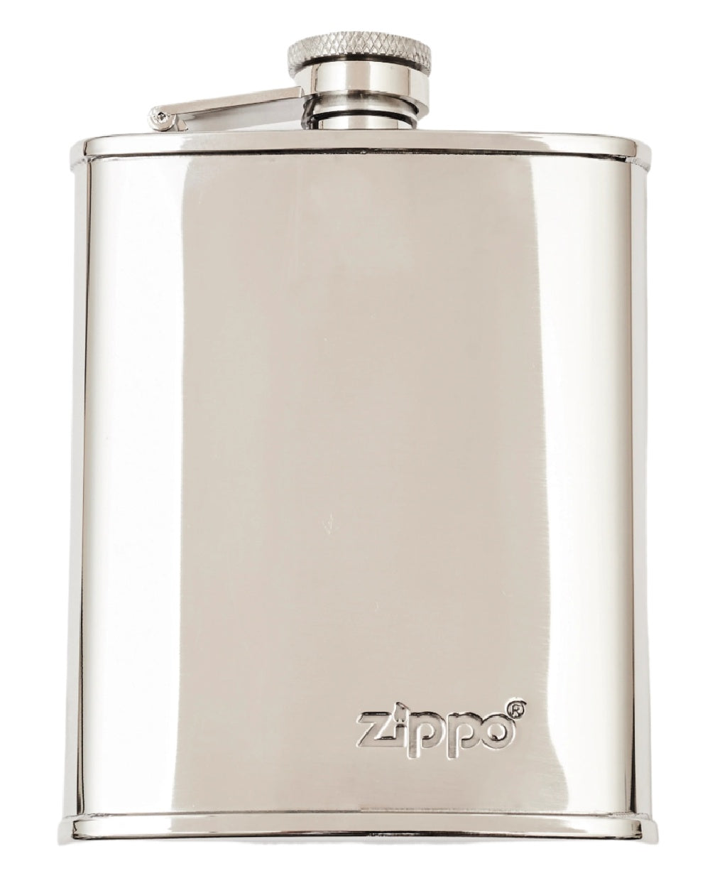 Zippo Polished Hip Flask on white background